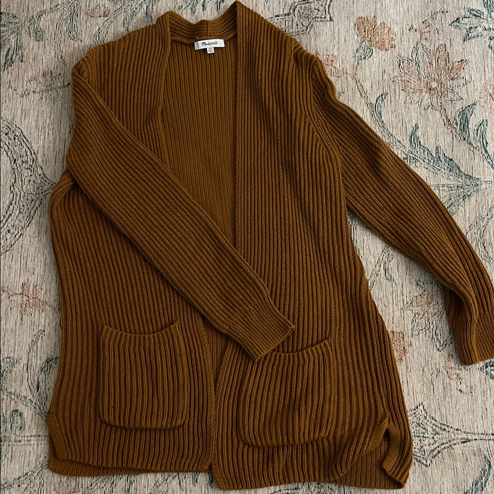 Madewell Mustard Brown Ribbed Cardigan